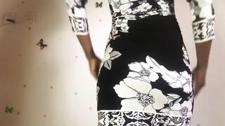 Sexy Curvy Petite Amateur Ebony Changes From Swimsuit To Dresses for You ! Sexy Petite Ebony Amateur