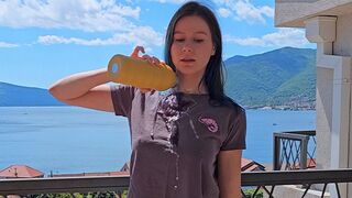 [4K] Dry vs Wet: Soaking My Tits for Science (and Summer Swims)