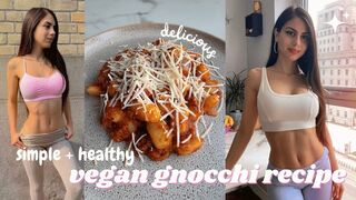 my vegan gnocchi + sauce recipe ???? cooking vlog